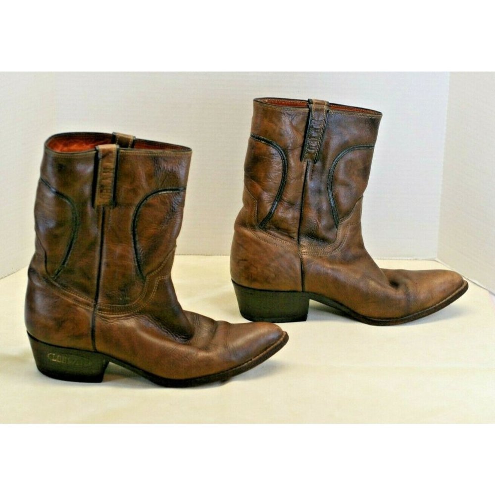 Loblan Men's Western Cowboy Boots Size EU 42; US 9  Brown Leather Model 8926 GUC